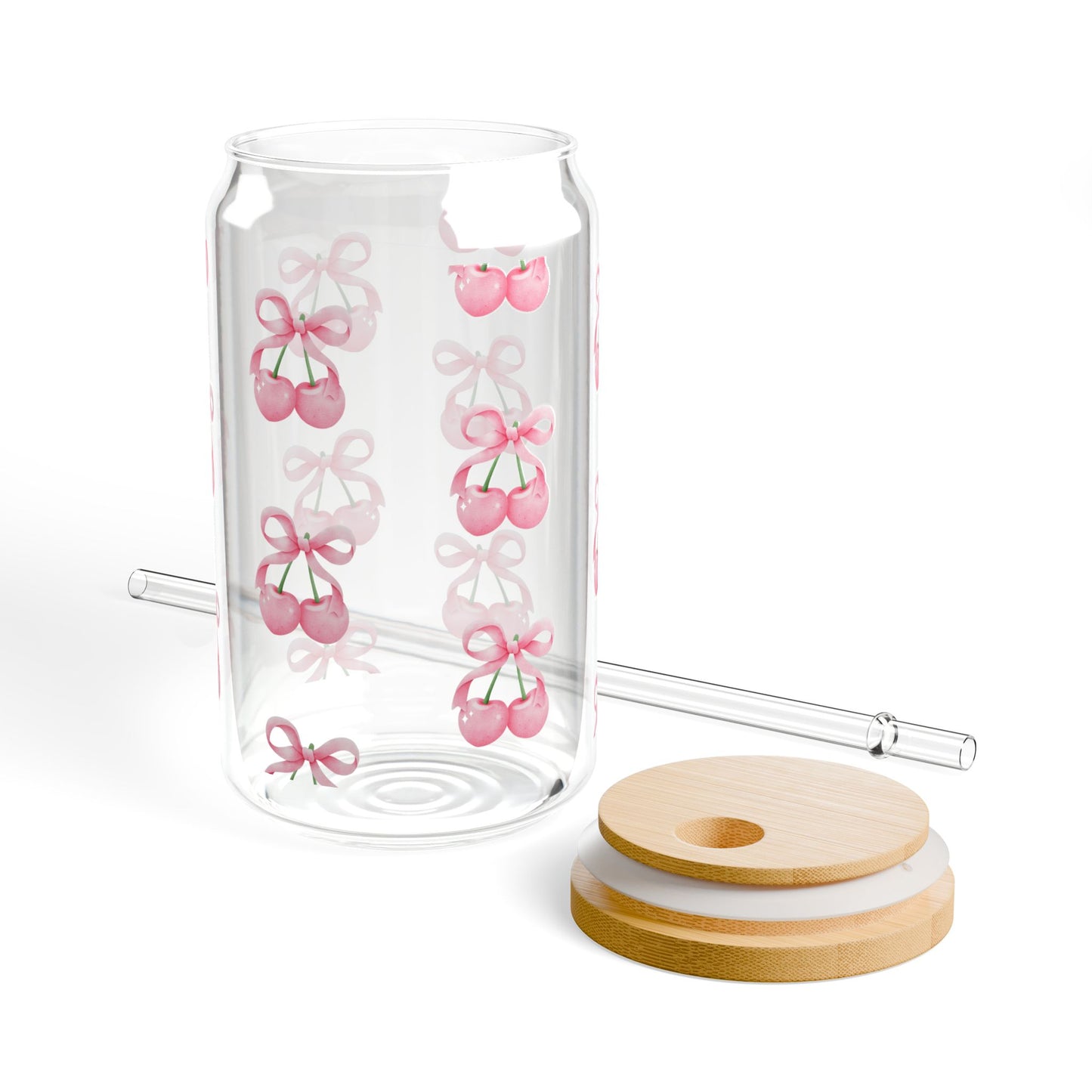 Pink Cherry Glass Tumbler