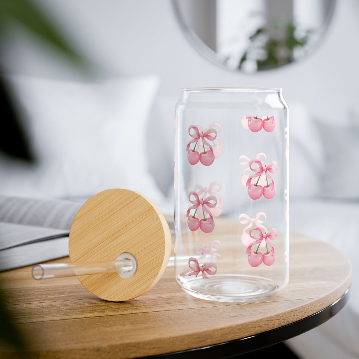 Pink Cherry Glass Tumbler