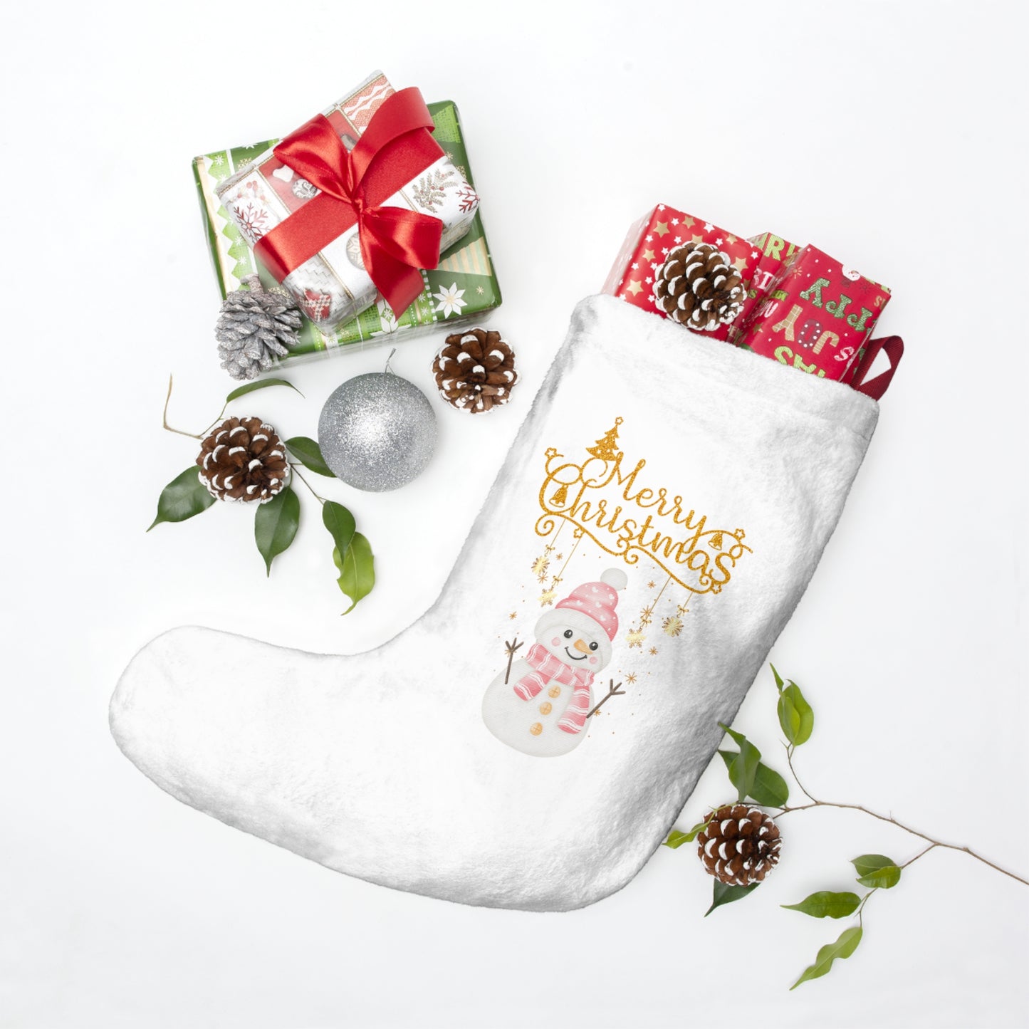 Festive Snowman Holiday Stocking