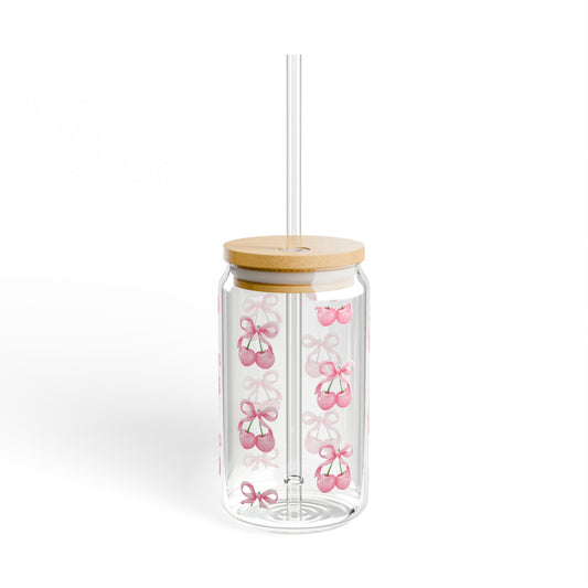 Pink Cherry Glass Tumbler