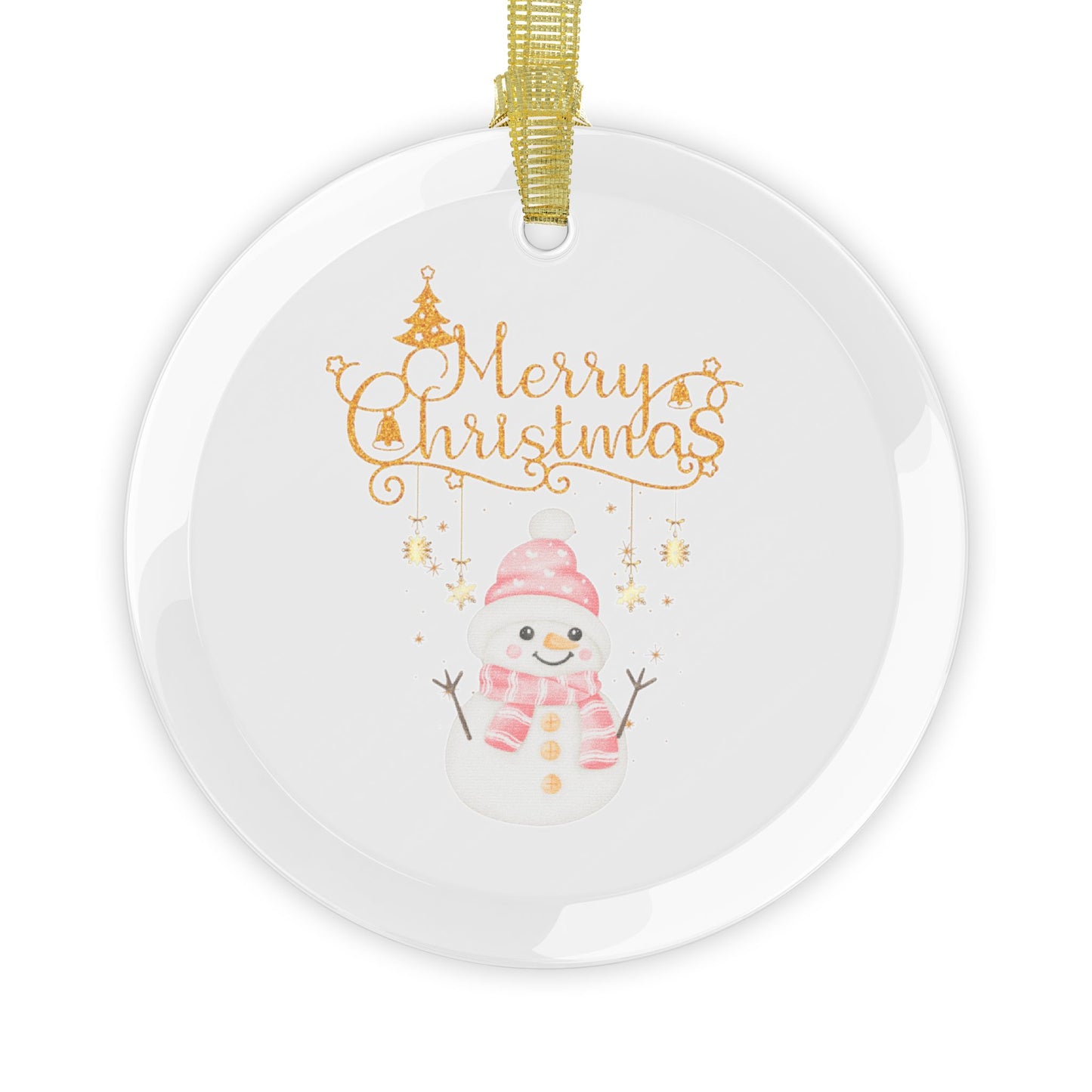 Holiday Snowman Glass Ornament