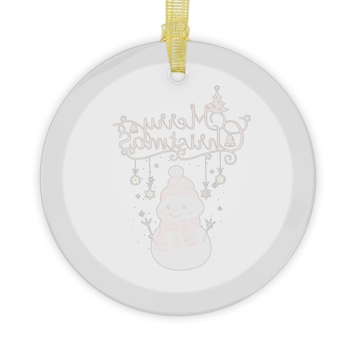 Holiday Snowman Glass Ornament