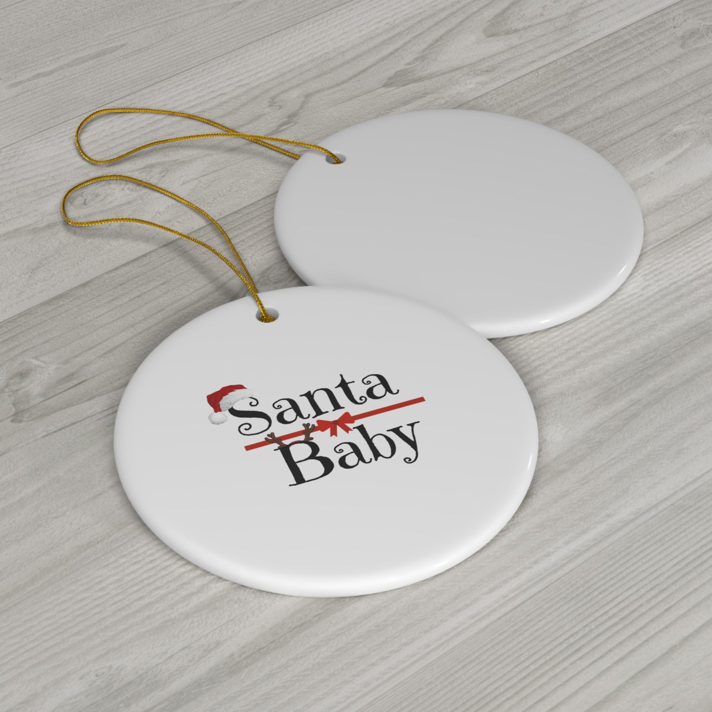 Santa Baby Ceramic Ornament